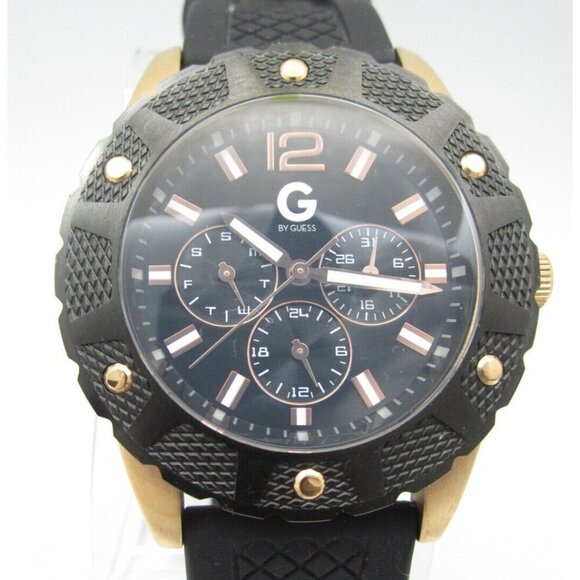 Men G Guess Quartz WR Analog 43mm Round Watch (H598) "New Battery" - Picture 1 of 10